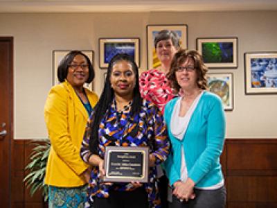 Human Resource staff Kay Spriggs, Angile Fuller, Lena Previll, and Richie Shreves