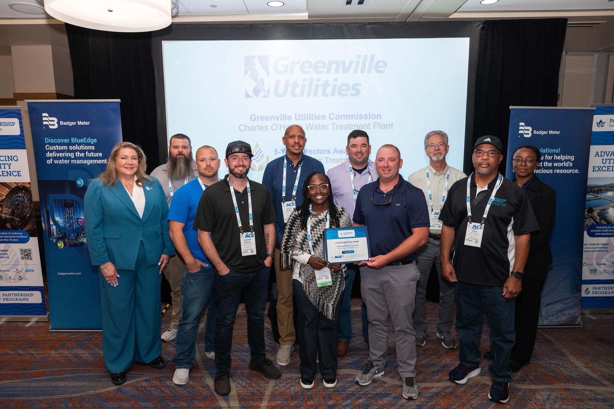 Water Treatment Plant Staff Accept award
